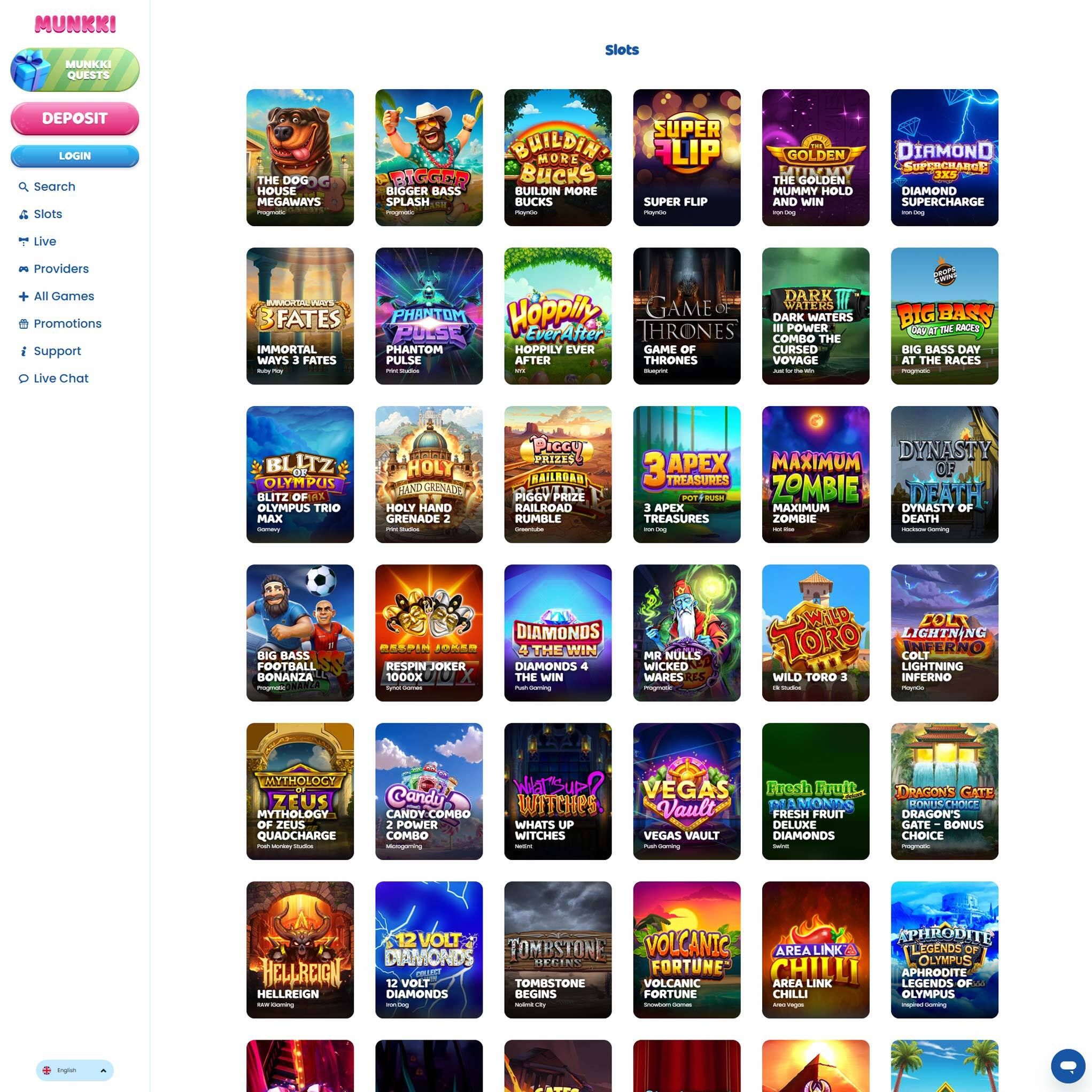 Find Munkki Kasino game catalog