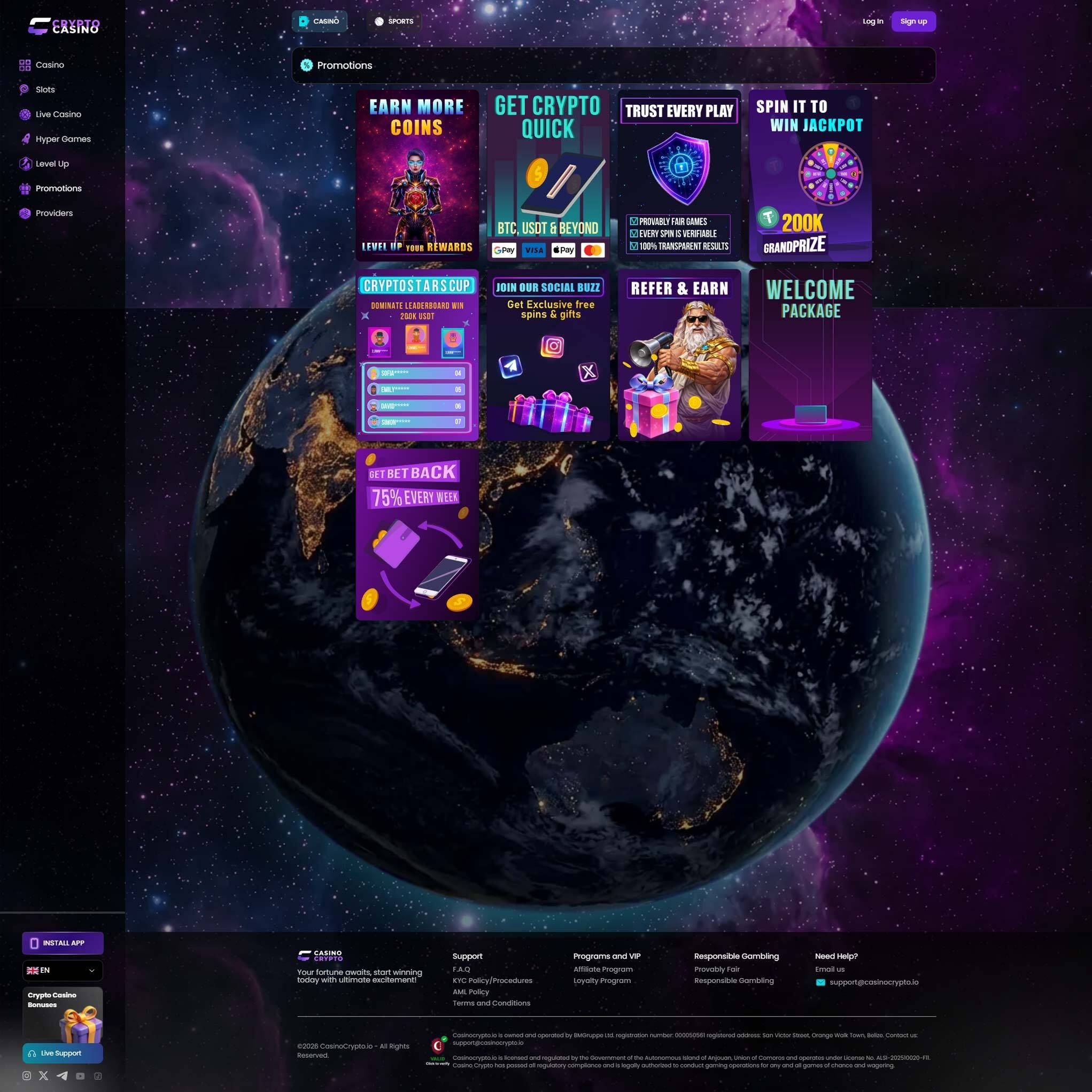 Play casino online at Casino Crypto to win real cash winnings - an online casino Canada real money site! Compare all online casinos at Mr. Gamble.