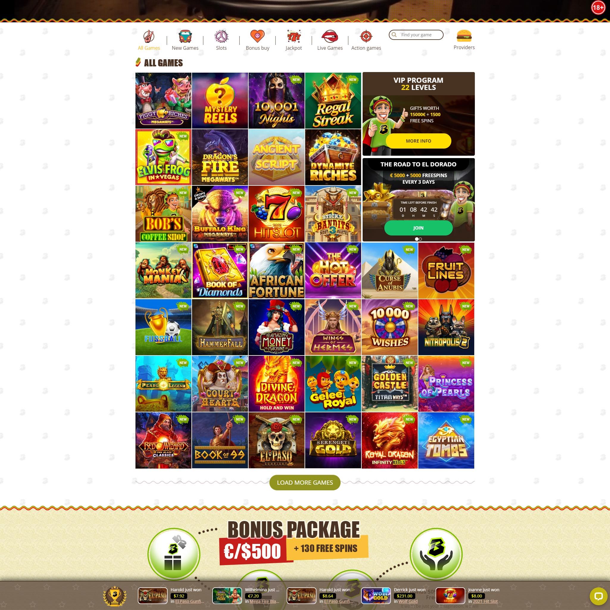 Bob Casino full games catalogue