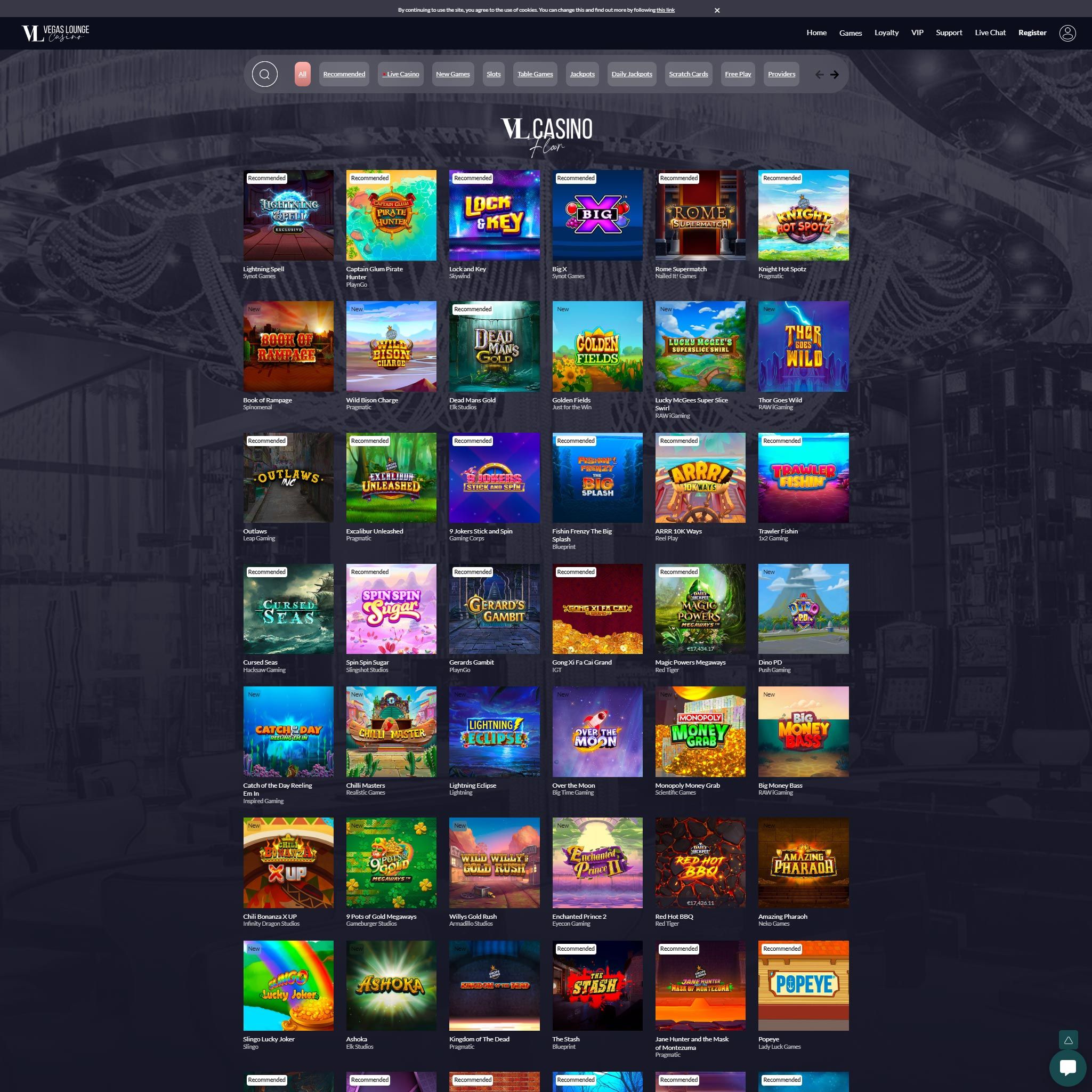 Vegas Lounge Casino full games catalogue