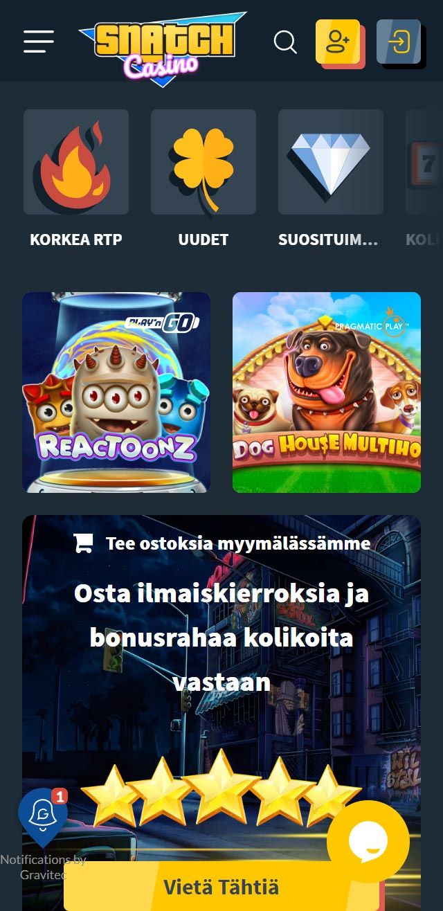 Snatch Casino arvostelu listaa kaikki bonukset saatavilla sinulle tänään