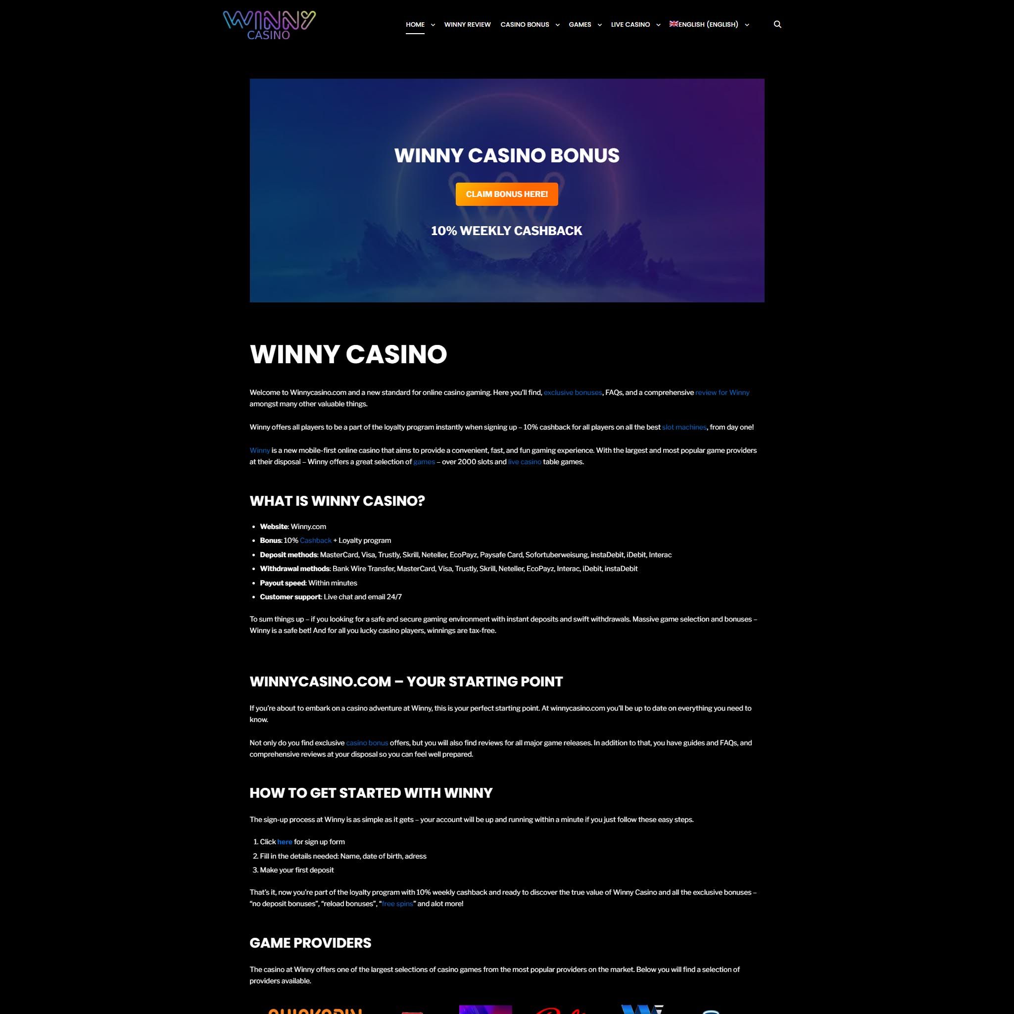 Winny Casino review