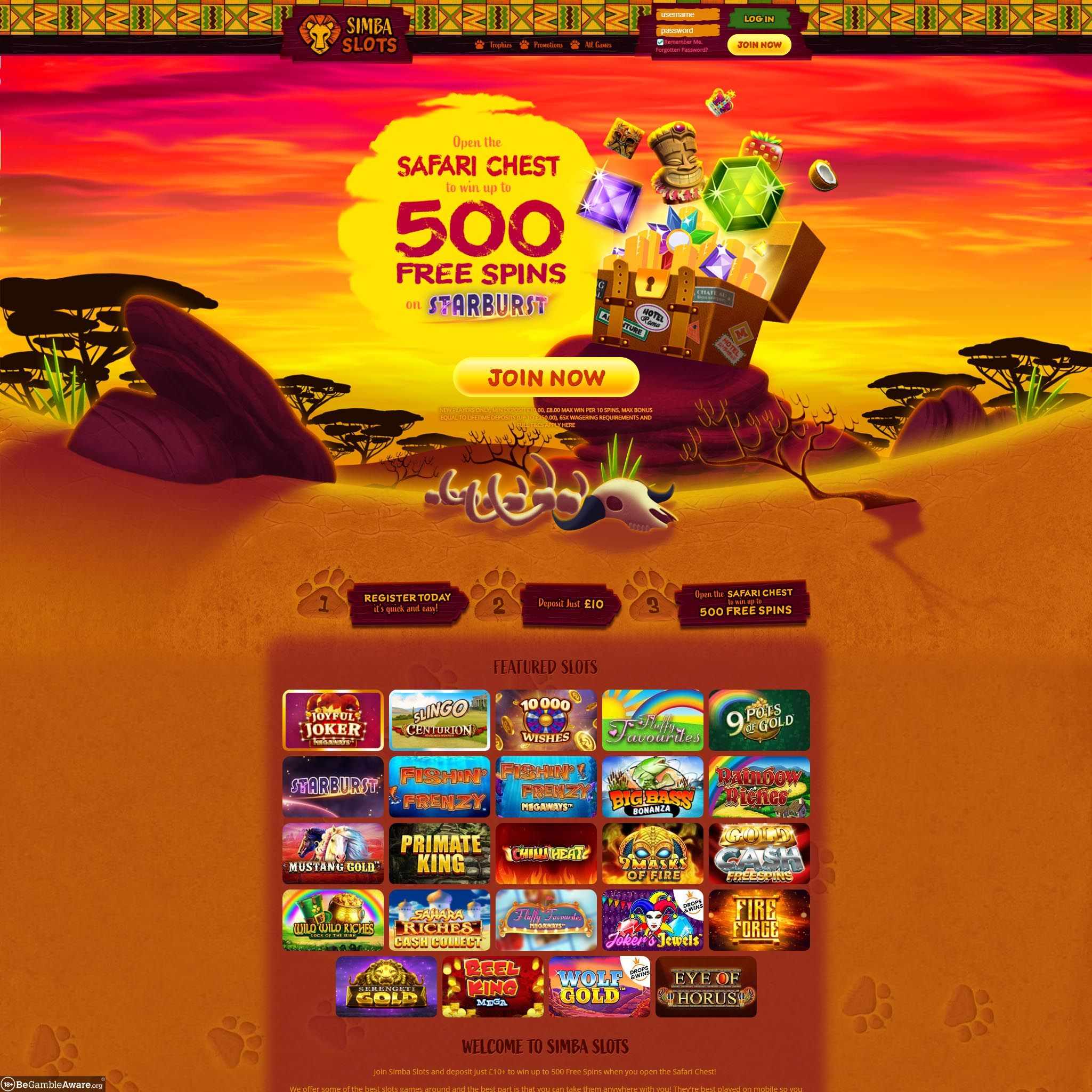 Simba Slots Casino UK review by Mr. Gamble