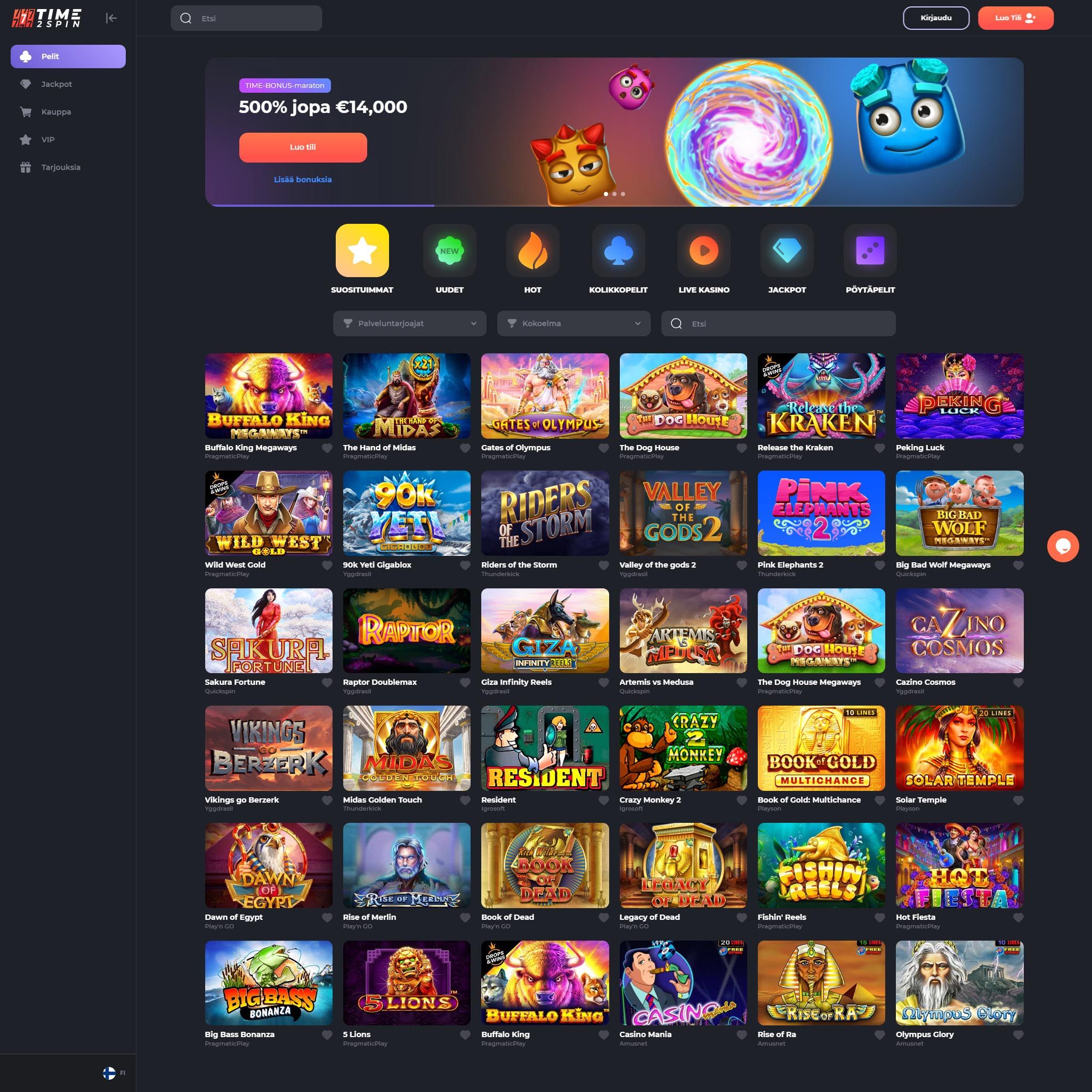 Pelaa netticasino Time2spin Casino voittaaksesi oikeaa rahaa – oikean rahan online casino! Vertaa kaikki nettikasinot ja löydä parhaat casinot Suomessa.