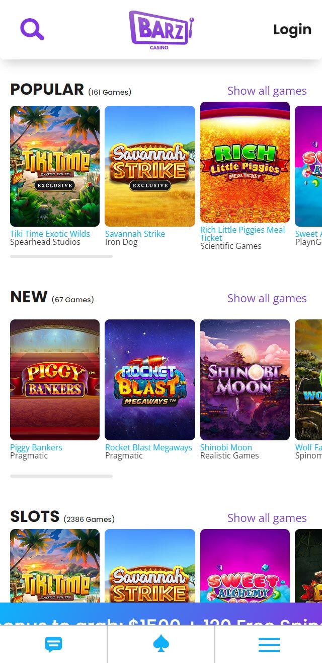 Barz Casino review lists all the bonuses available for you today
