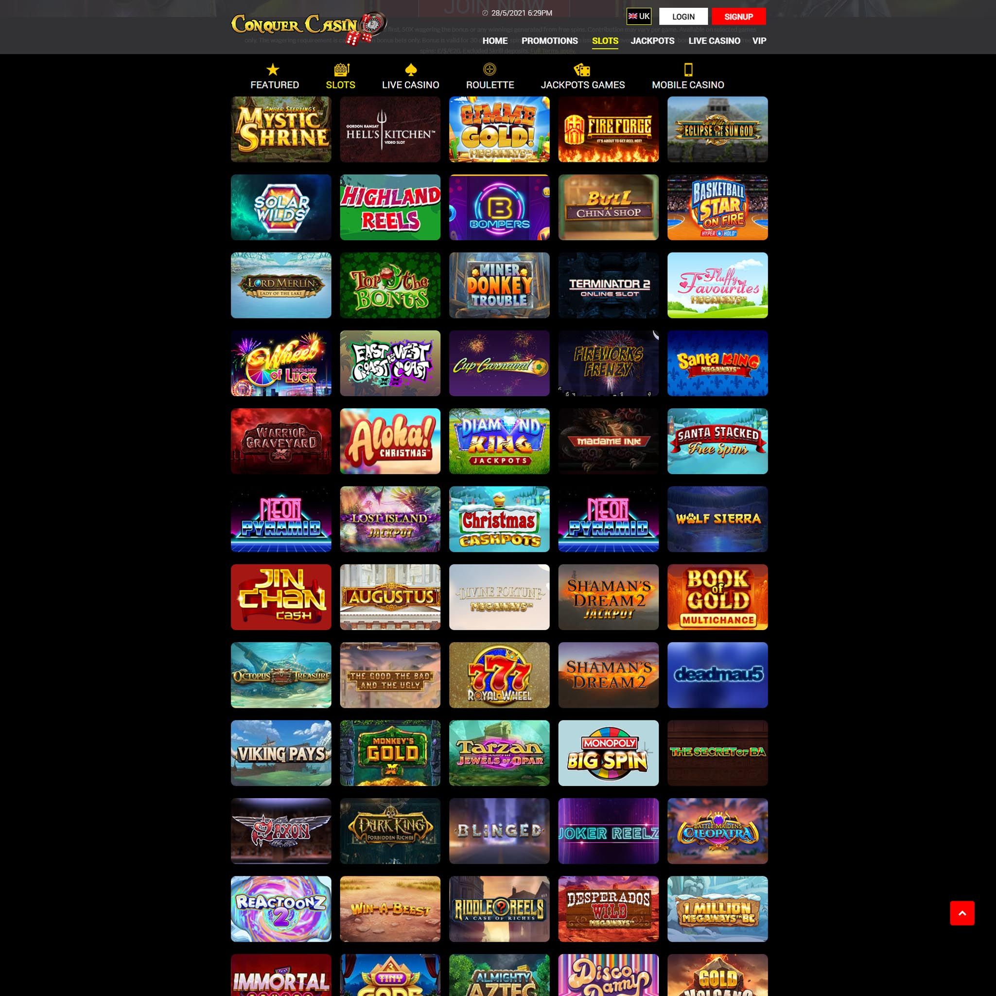 Conquer Casino full games catalogue