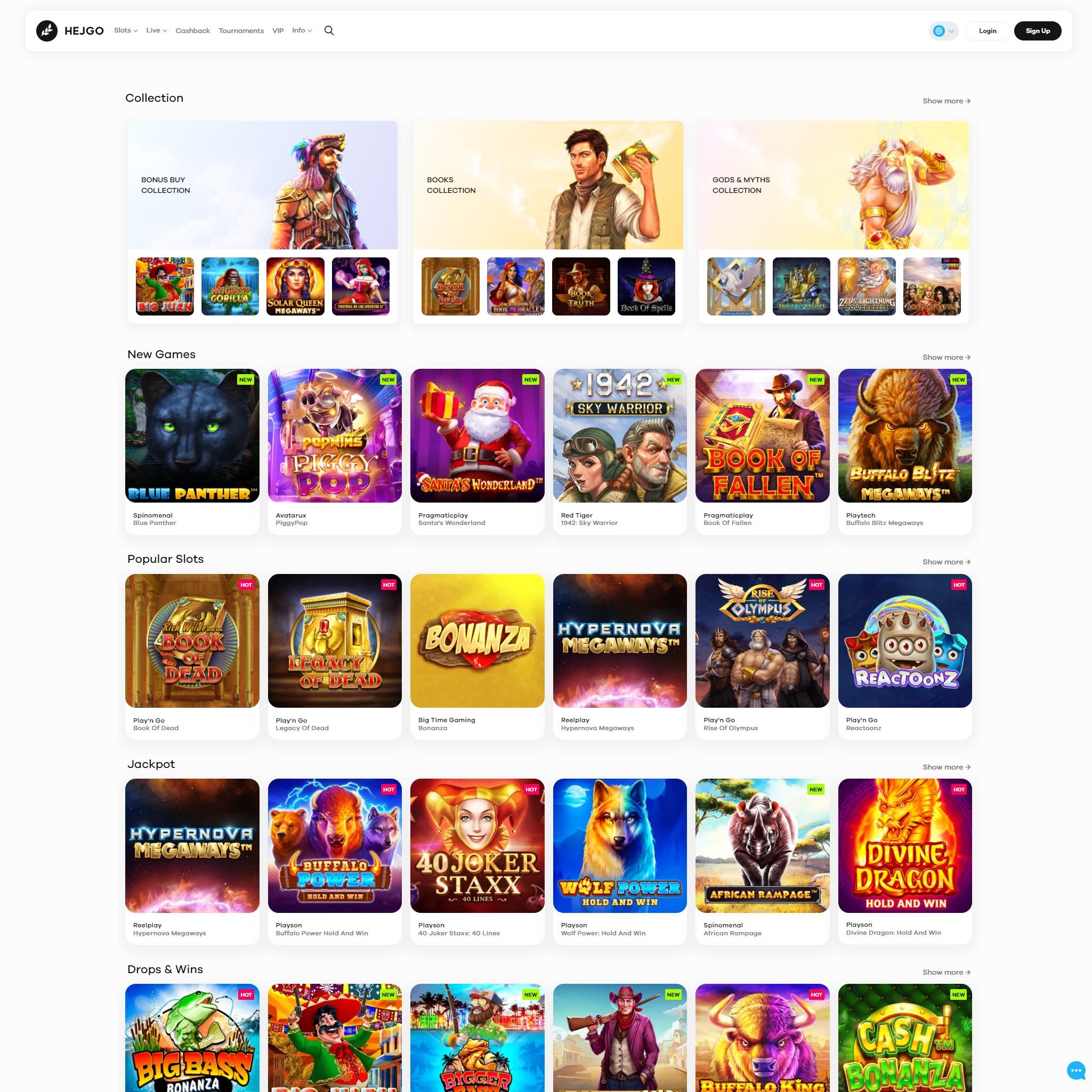 Hejgo Casino full games catalogue