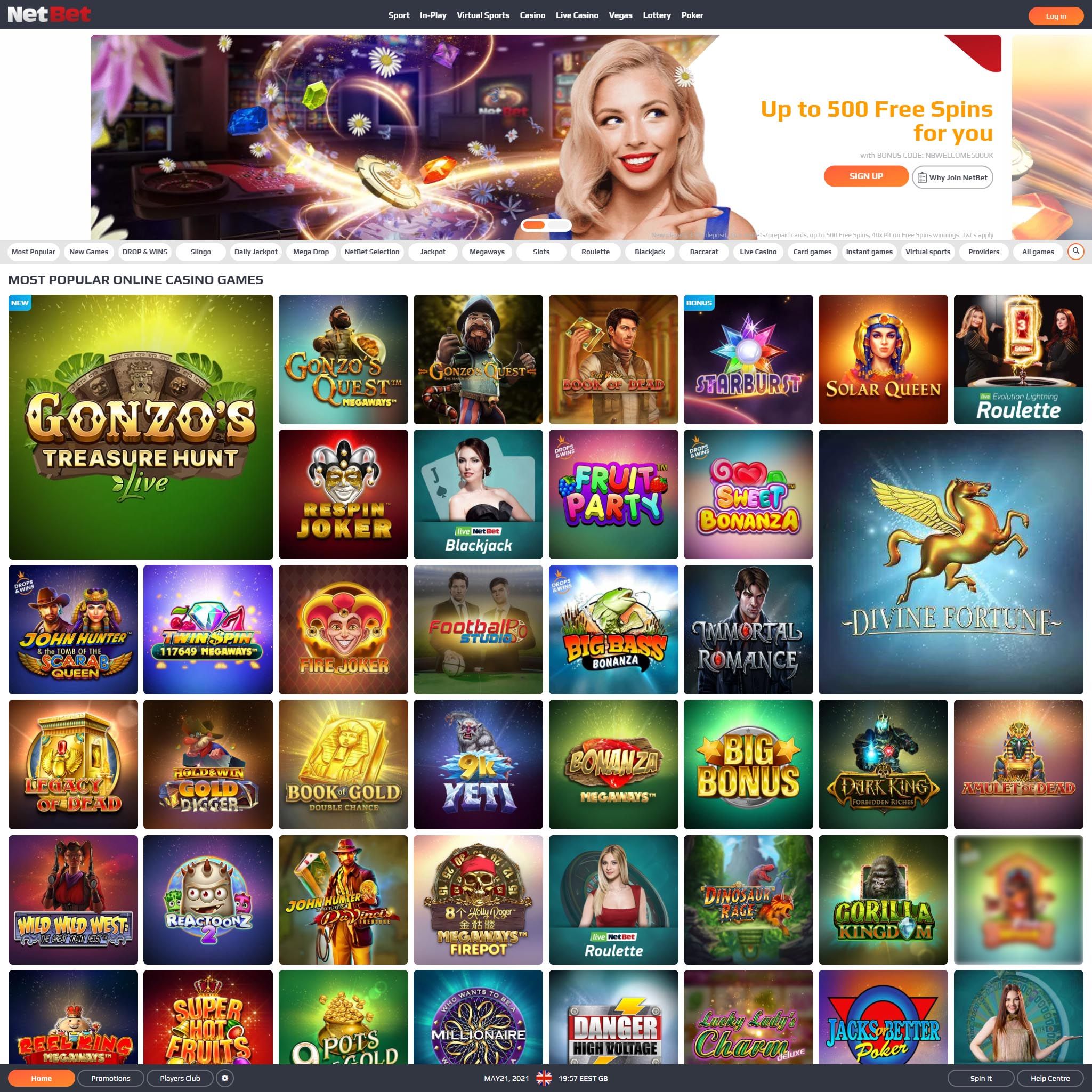 NetBet full games catalogue