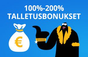 100% 200% talletusbonukset kasinolle