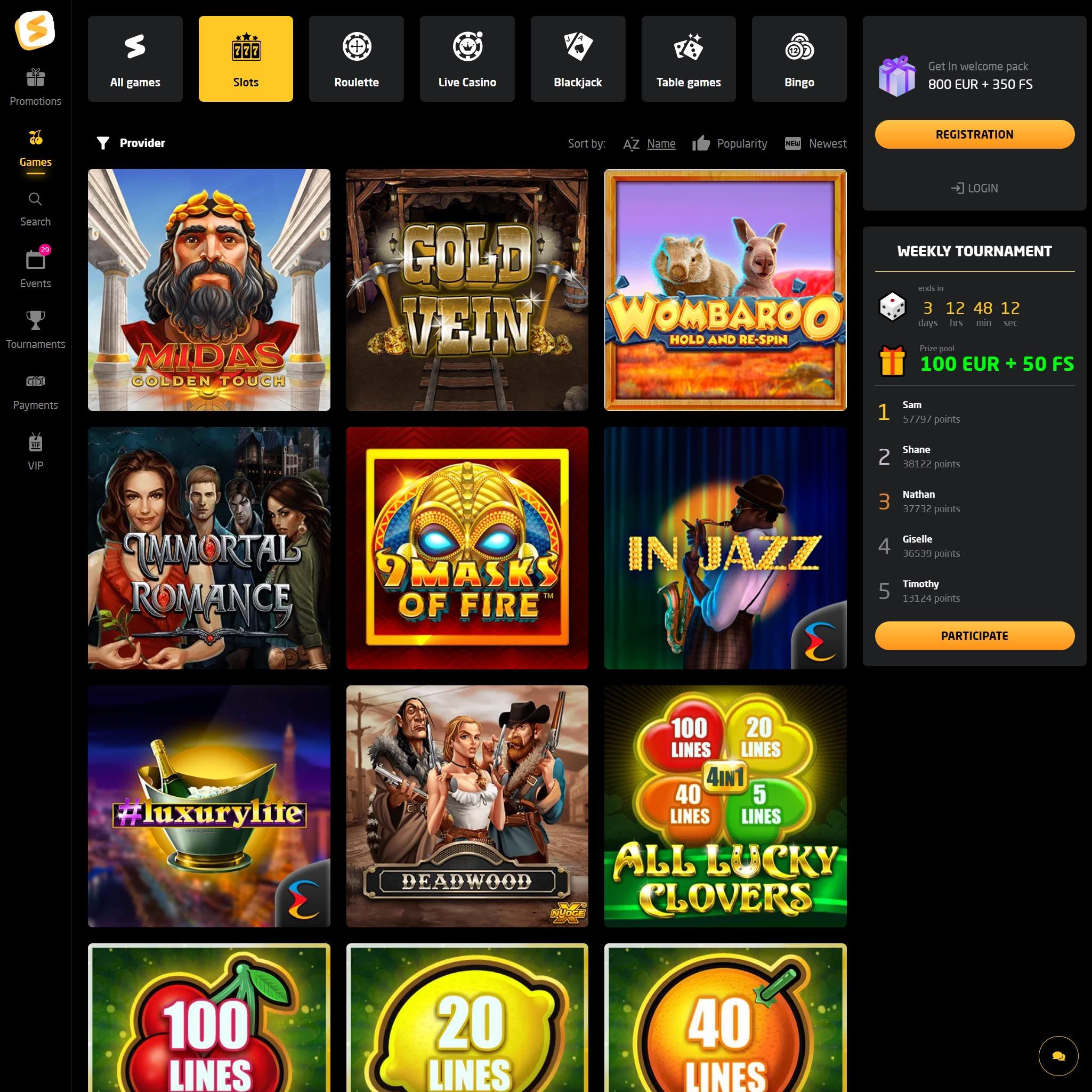 StayCasino full games catalogue