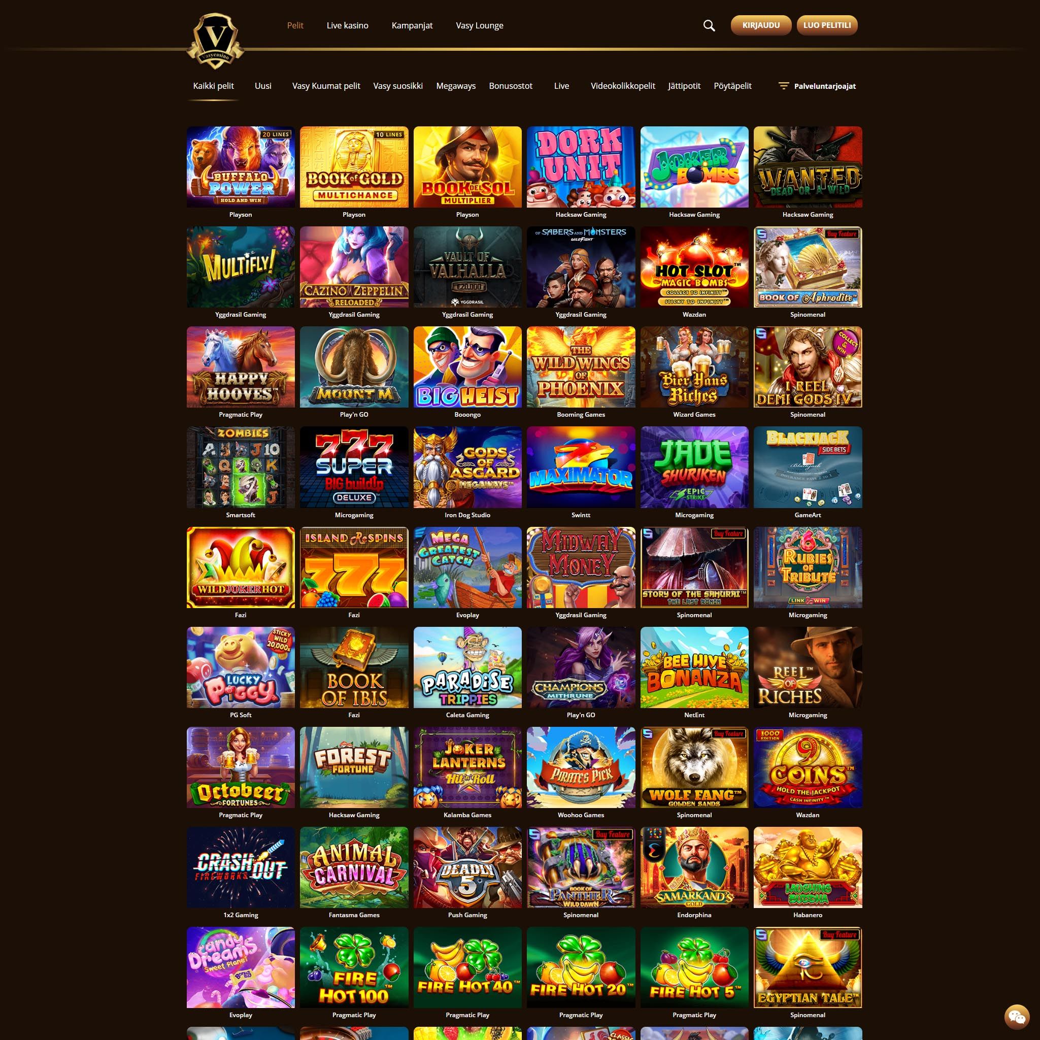 Pelaa netticasino Vasy casino voittaaksesi oikeaa rahaa – oikean rahan online casino! Vertaa kaikki nettikasinot ja löydä parhaat casinot Suomessa.