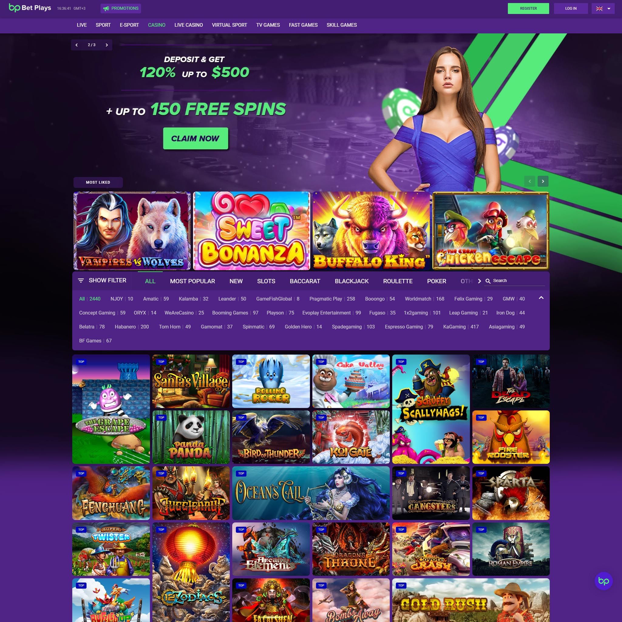 Betplays Casino full games catalogue