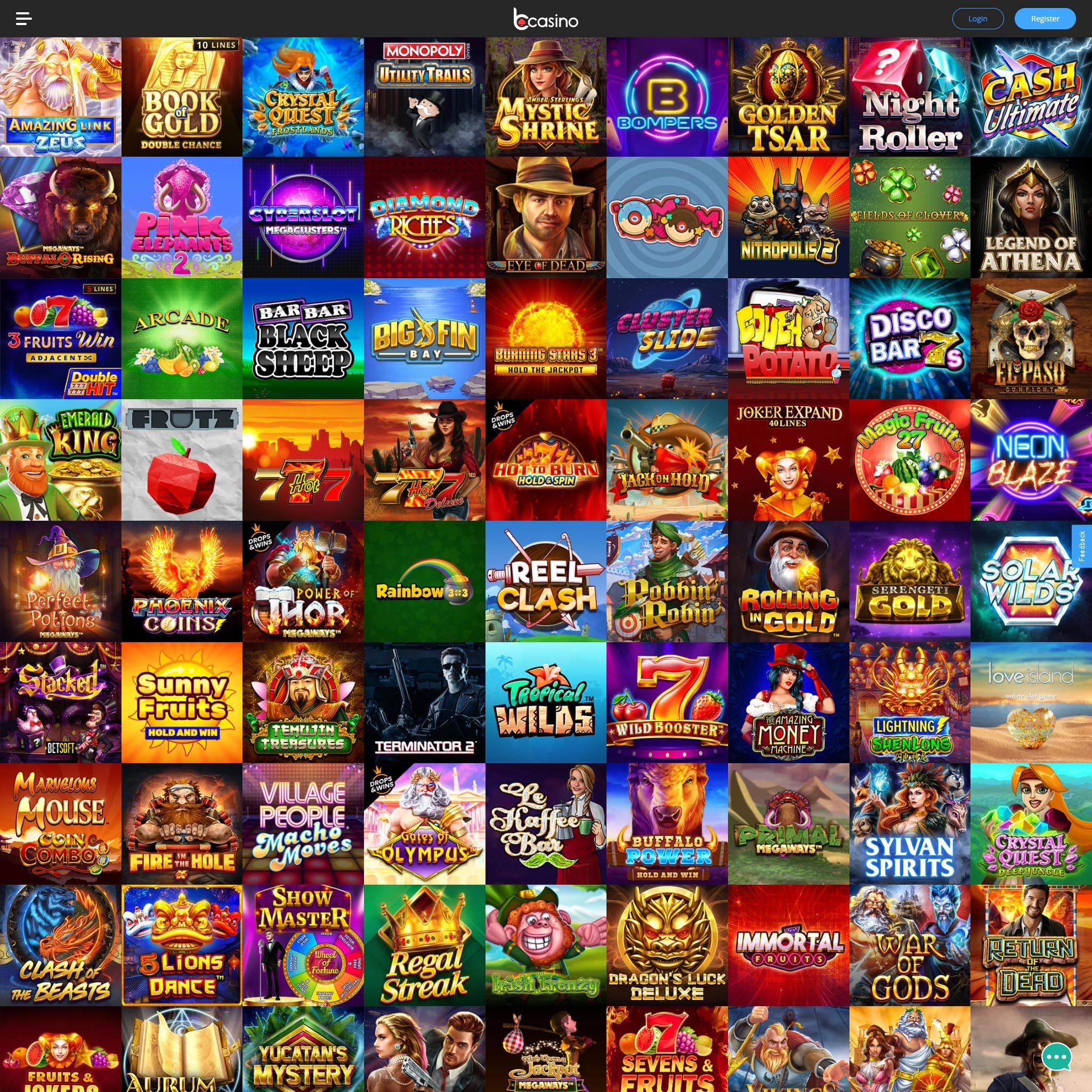 bCasino full games catalogue