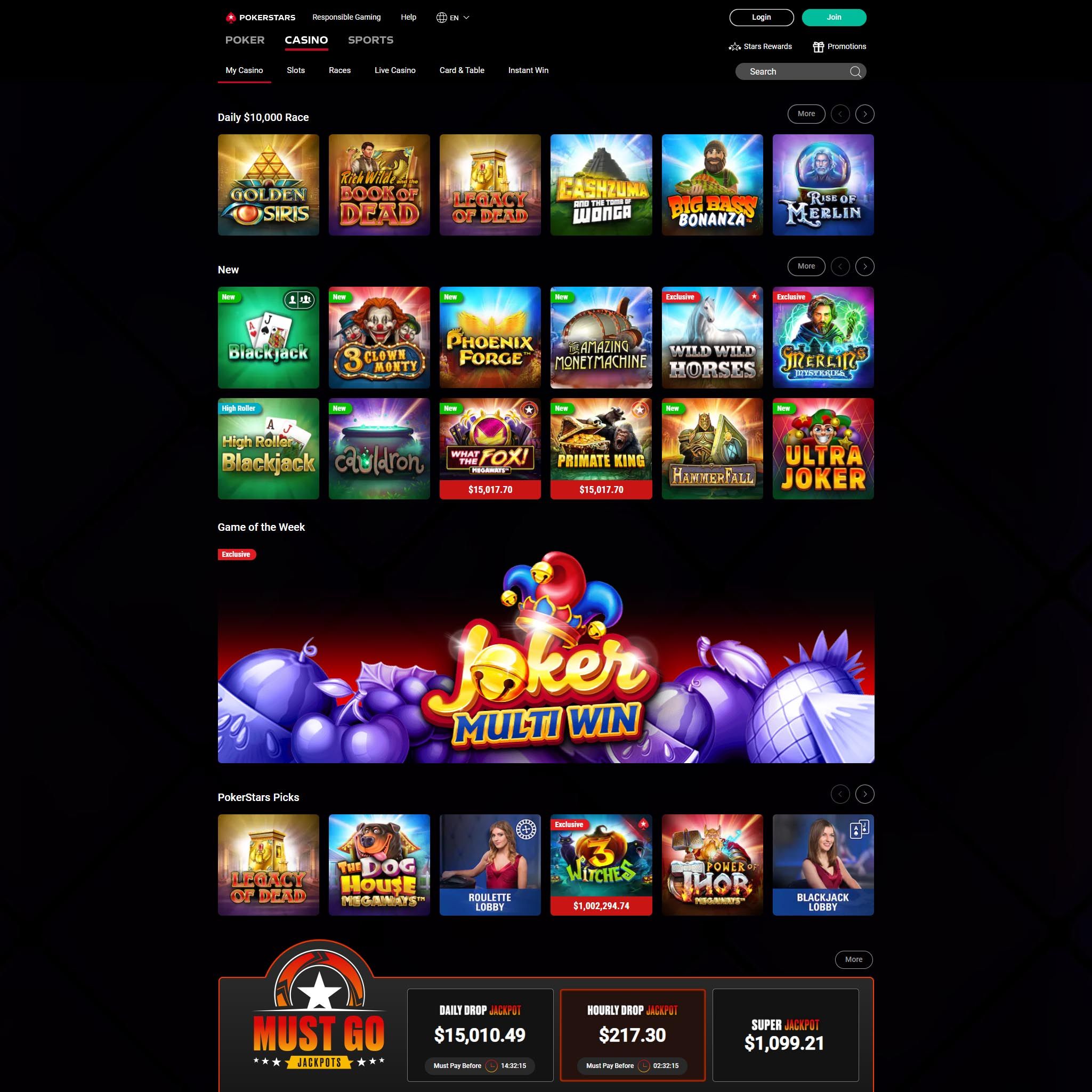 Pokerstars Casino CA review by Mr. Gamble