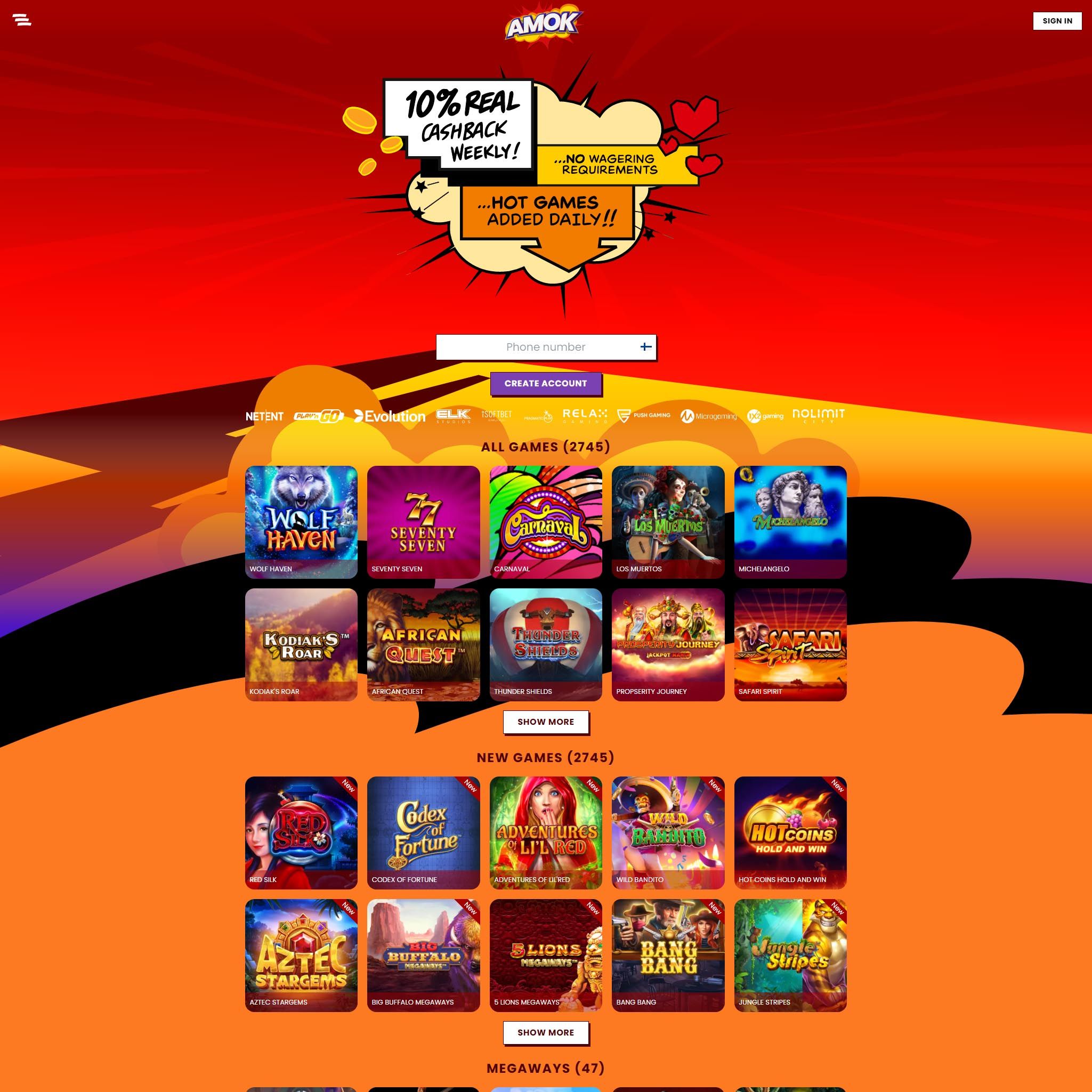 Amok Casino NZ review by Mr. Gamble