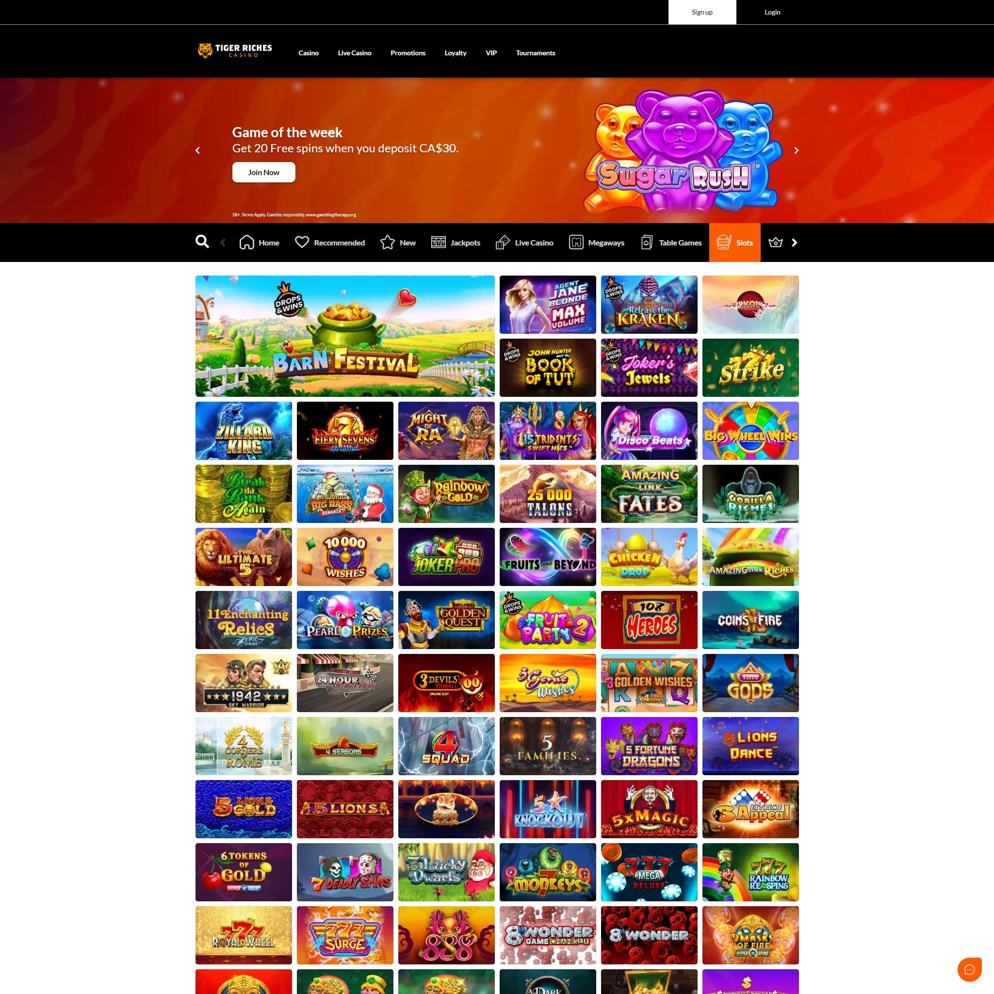 Tiger Riches casino full games catalogue