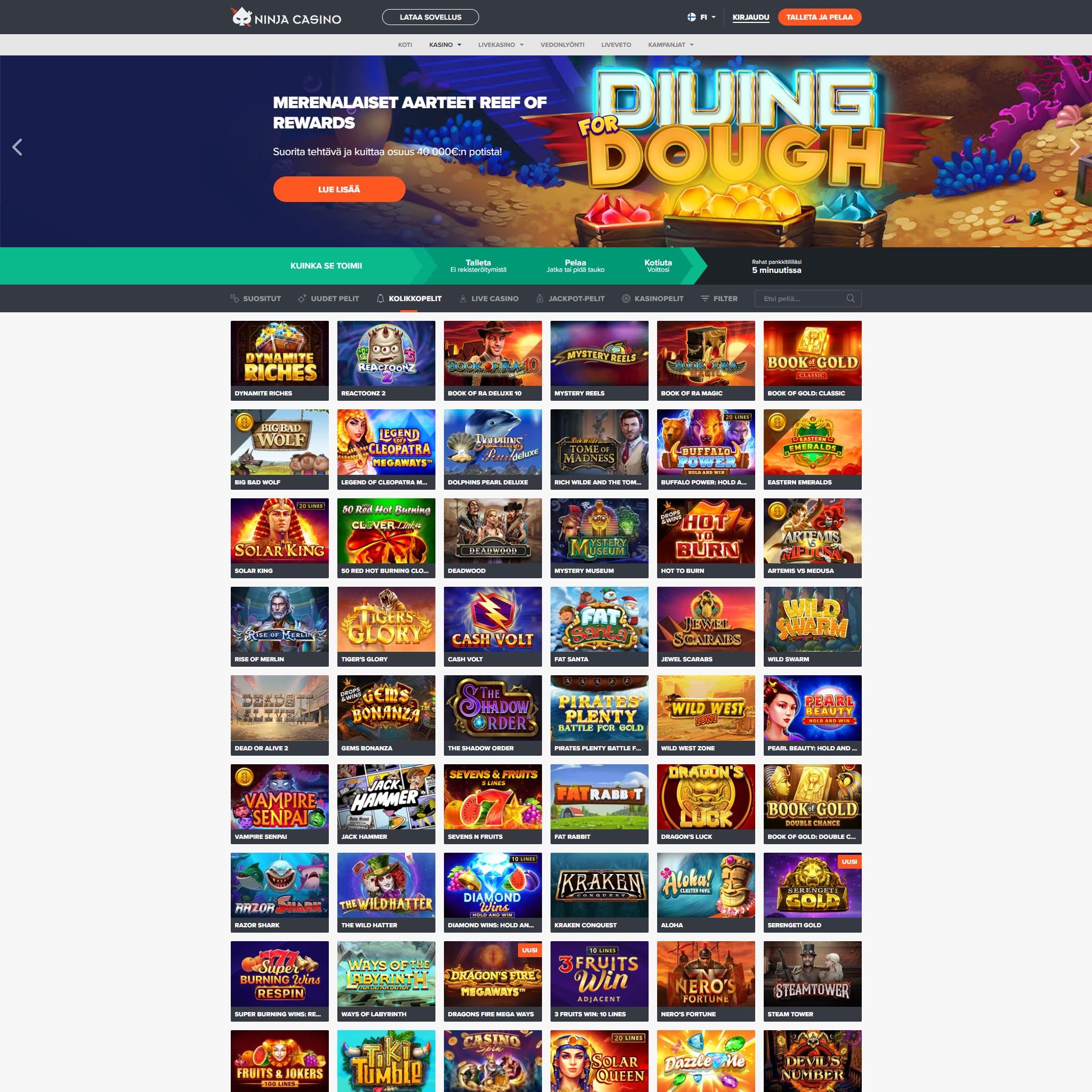 Pelaa netticasino Ninja Casino voittaaksesi oikeaa rahaa – oikean rahan online casino! Vertaa kaikki nettikasinot ja löydä parhaat casinot Suomessa.