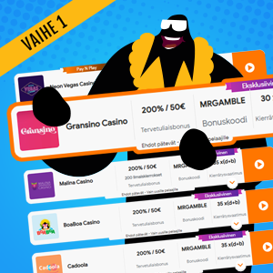 Suodata kasinolistaus löytääksesi parhaan nettikasinon ja bonuksen sinulle ja muista ottaa bonuskoodi ylös ennen kuin siirryt kasinon sivustolle