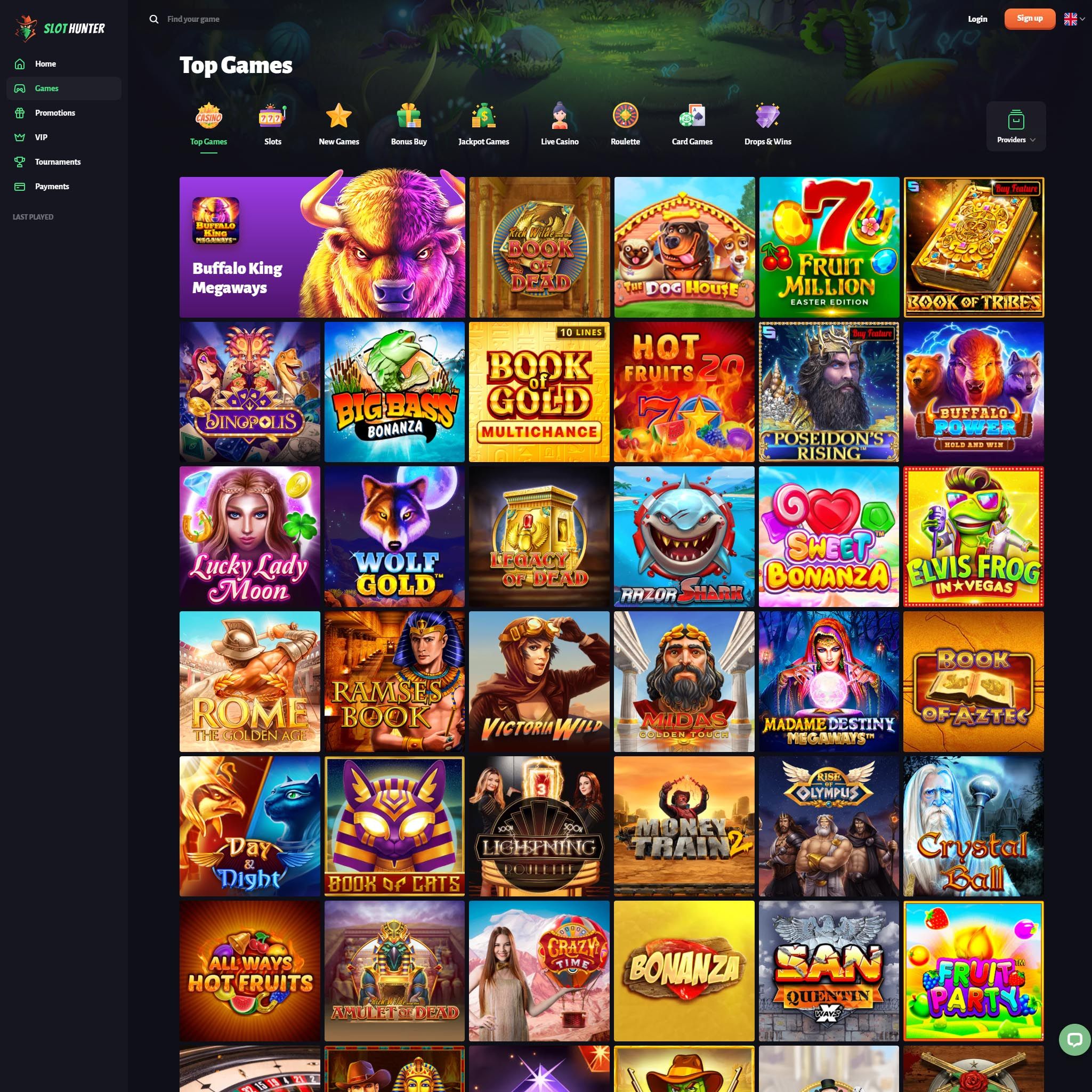 Slot Hunter Casino full games catalogue