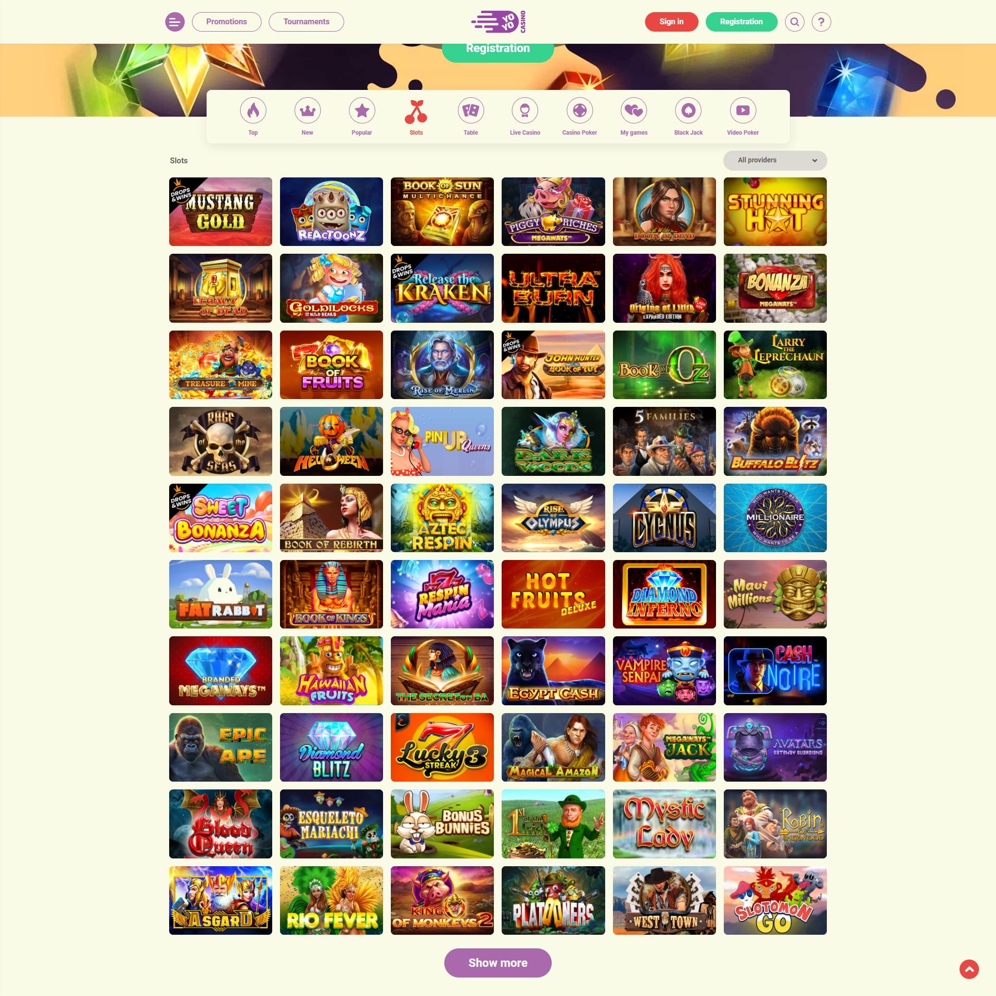 YoYo Casino full games catalogue