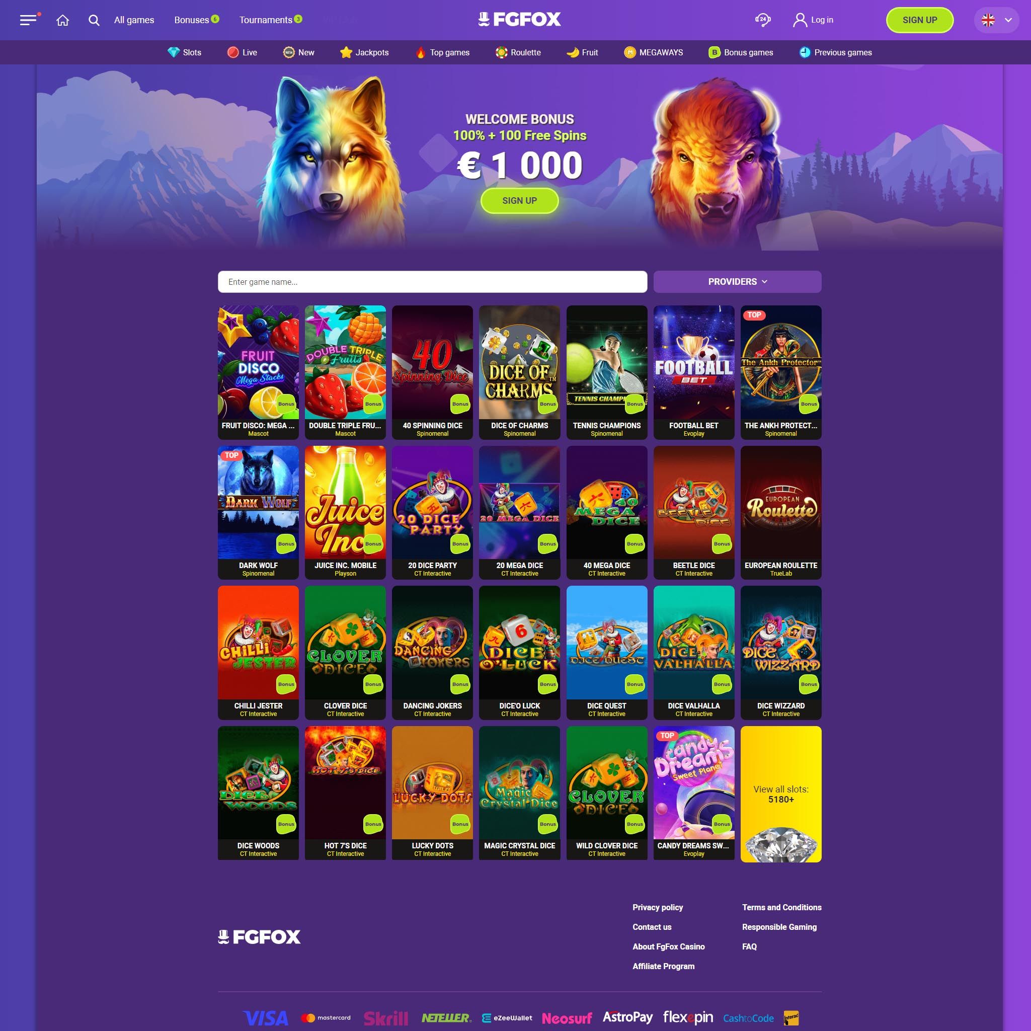 Fgfox Casino full games catalogue