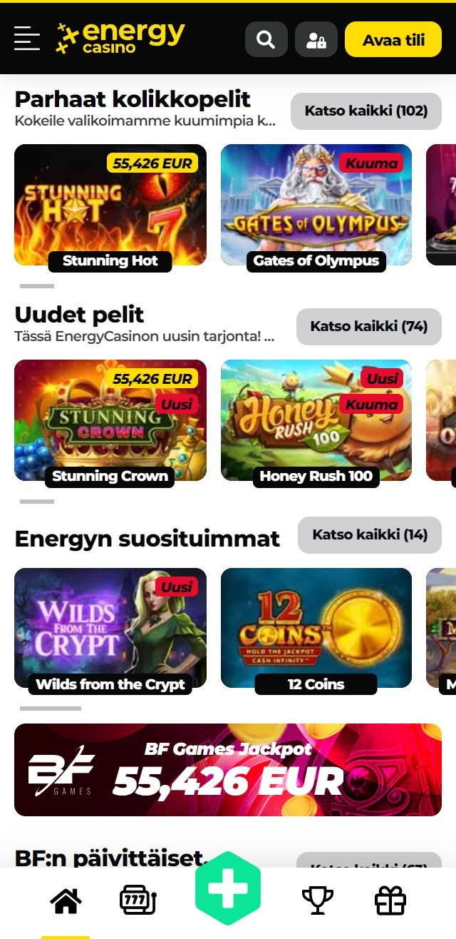 EnergyCasino arvostelu listaa kaikki bonukset saatavilla sinulle tänään