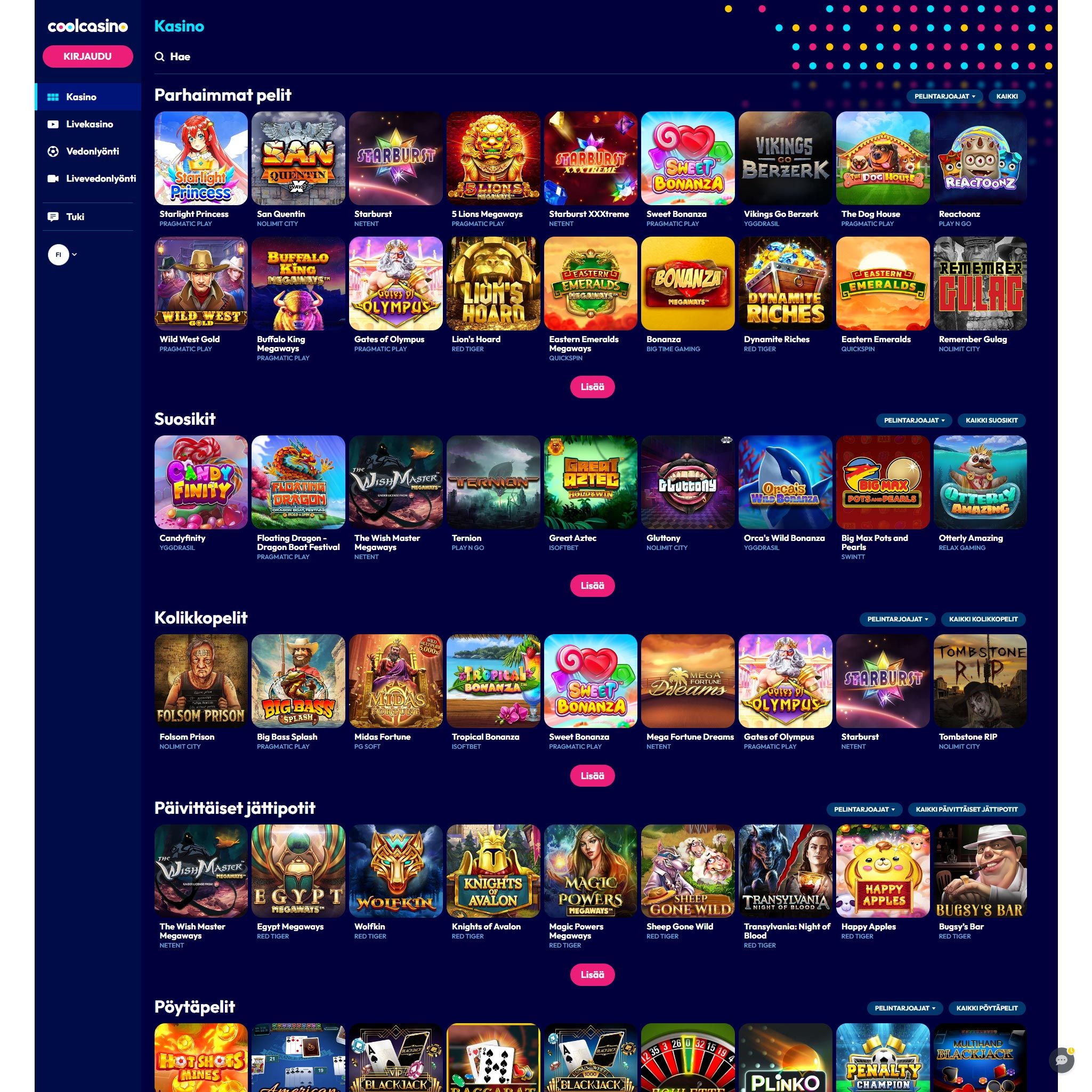 Pelaa netticasino Cool Casino voittaaksesi oikeaa rahaa – oikean rahan online casino! Vertaa kaikki nettikasinot ja löydä parhaat casinot Suomessa.