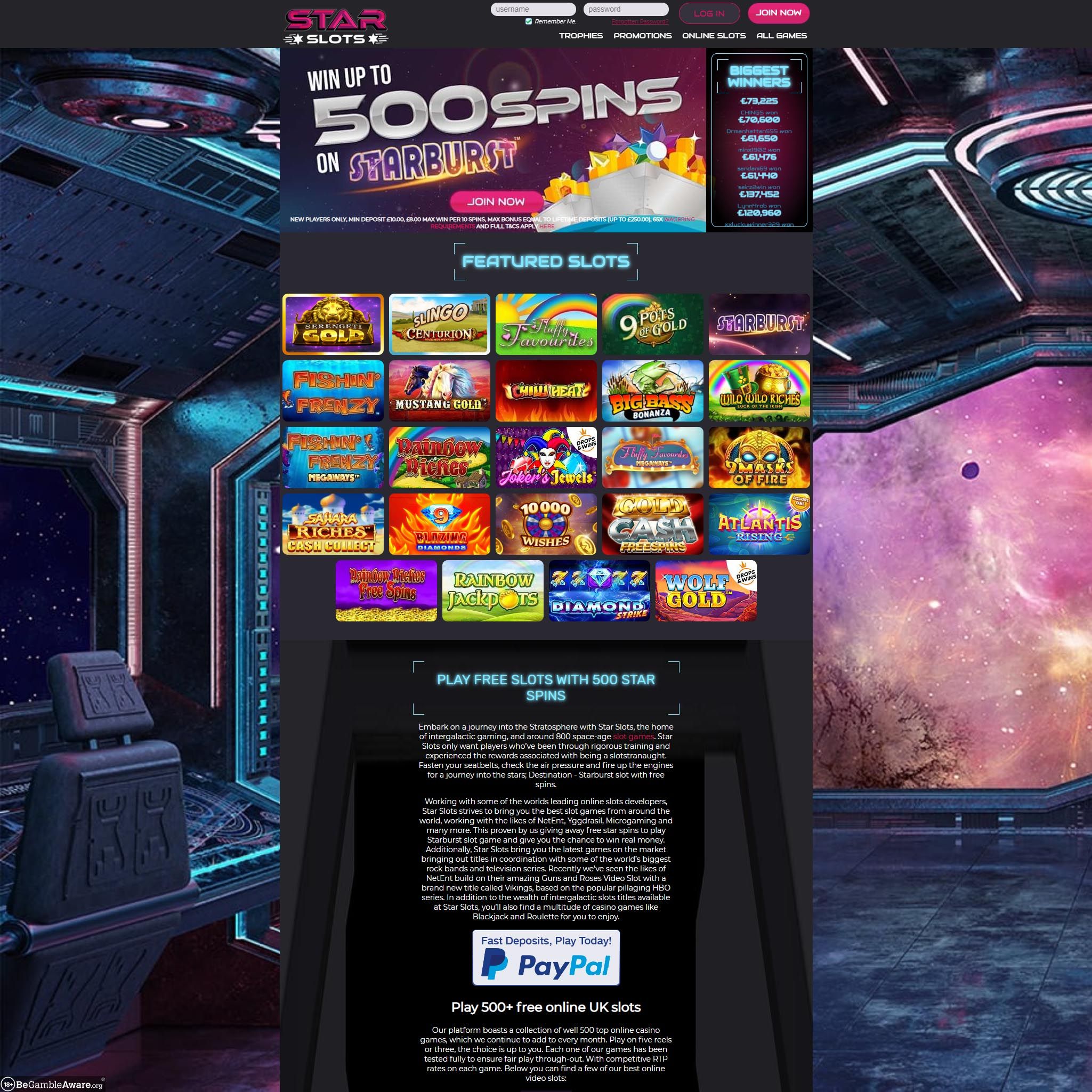 Star Slots UK review by Mr. Gamble