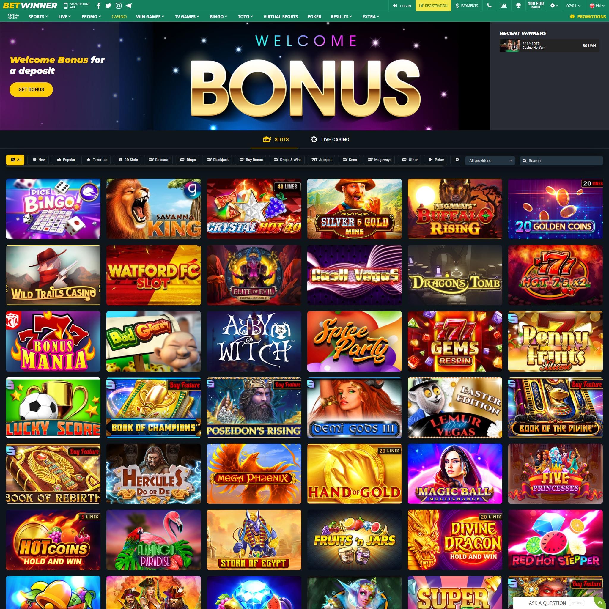 Pelaa netticasino Betwinner Casino voittaaksesi oikeaa rahaa – oikean rahan online casino! Vertaa kaikki nettikasinot ja löydä parhaat casinot Suomessa.