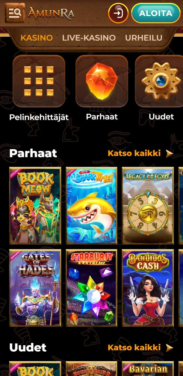 AmunRa Casino arvostelu listaa kaikki bonukset saatavilla sinulle tänään