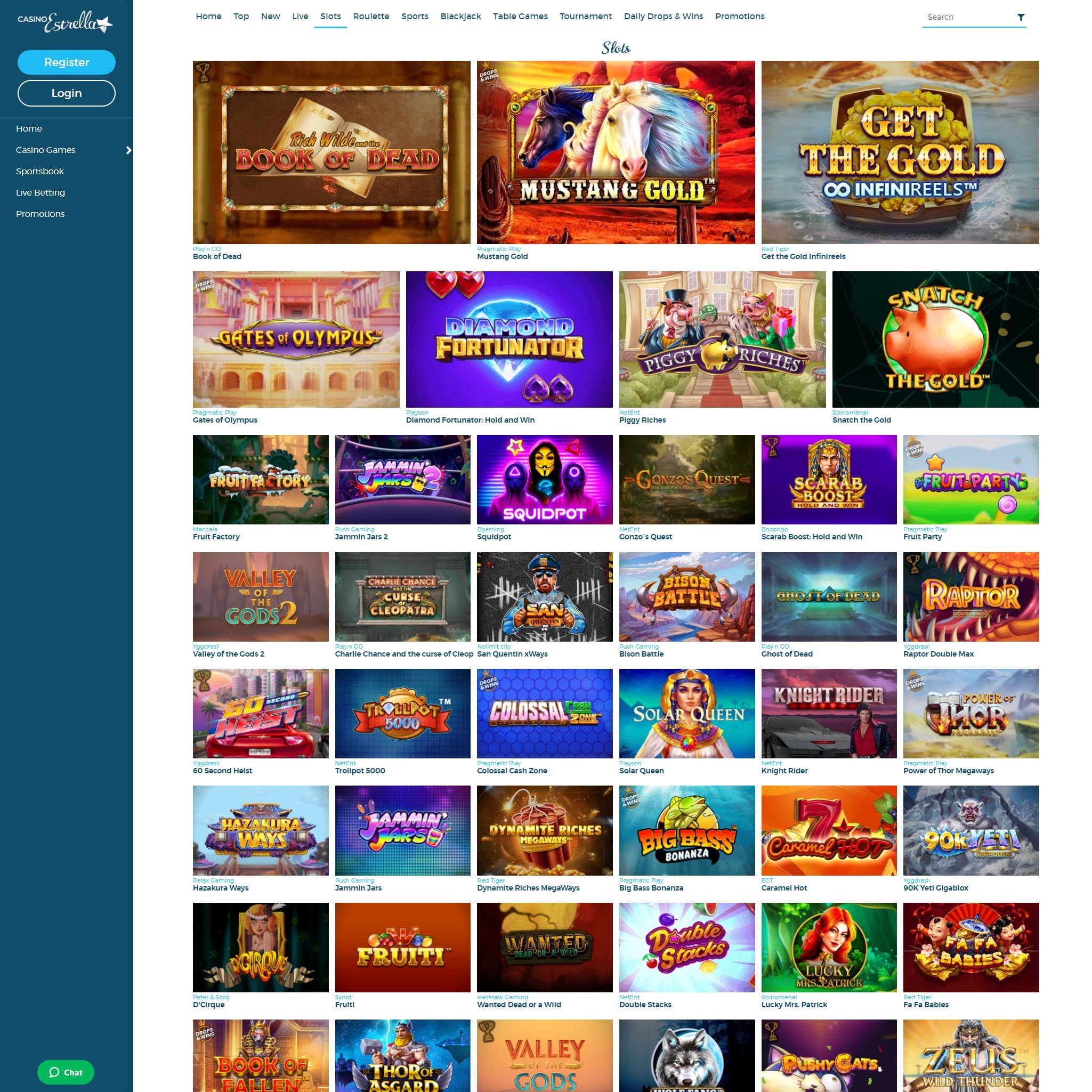 Casino Estrella full games catalogue